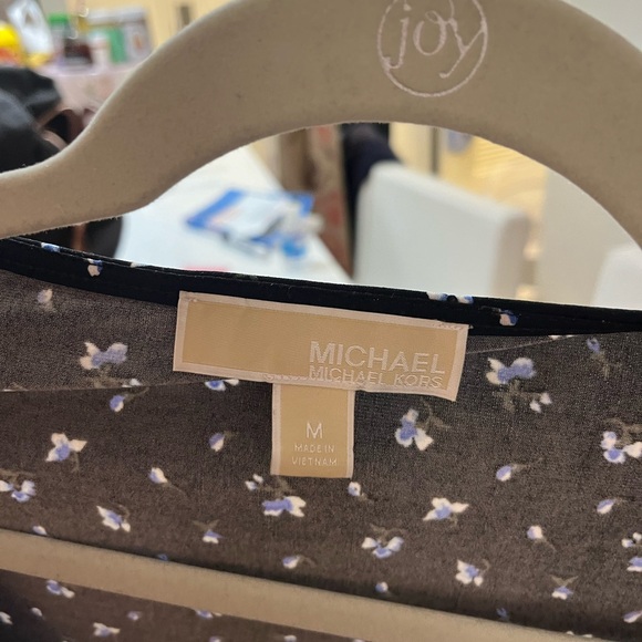 Black and Blue floral Michael Kors blouse - Picture 3 of 5